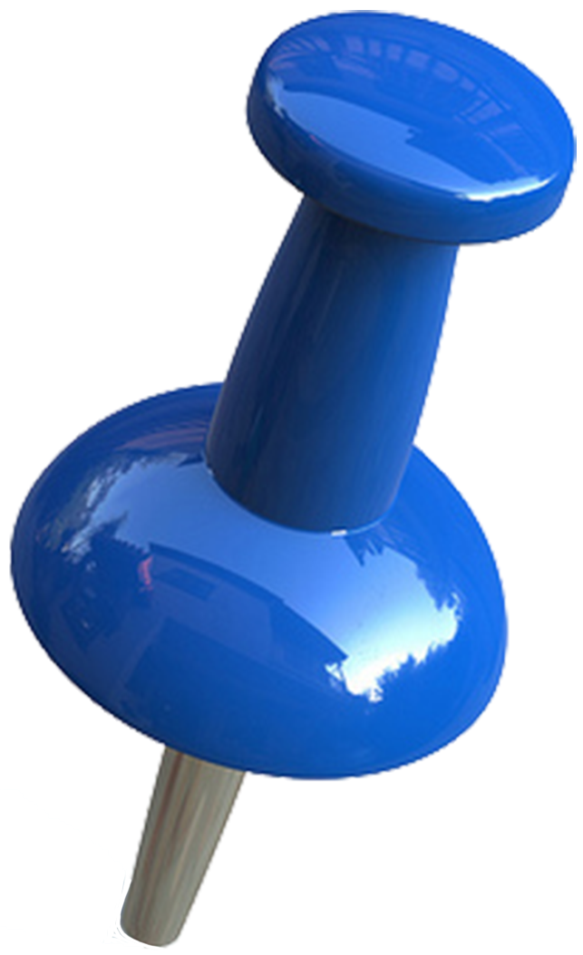 A blue pin